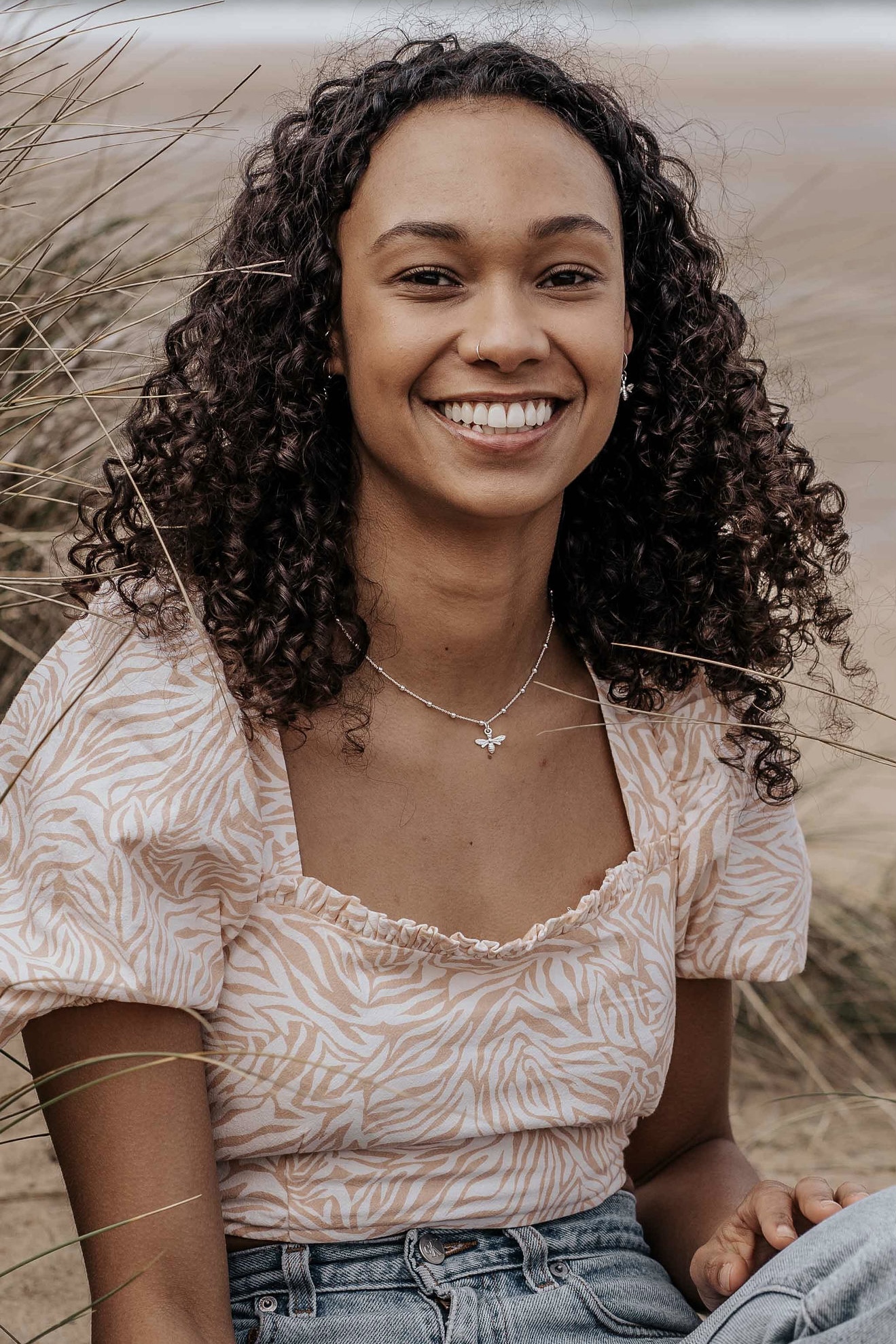 Sterling Silver Bee Necklace on Bobble Chain