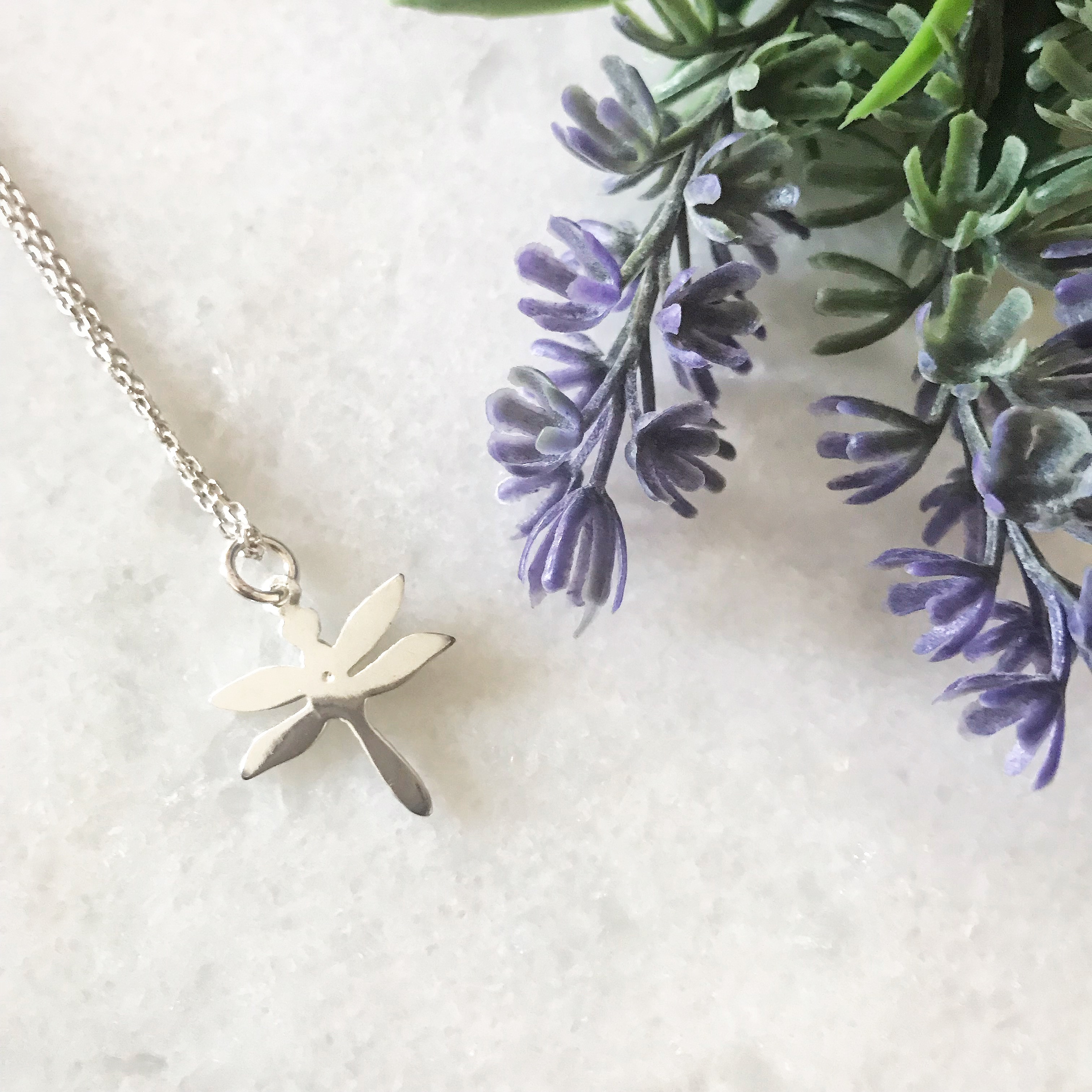 Sterling Silver Dragonfly Necklace Reverse