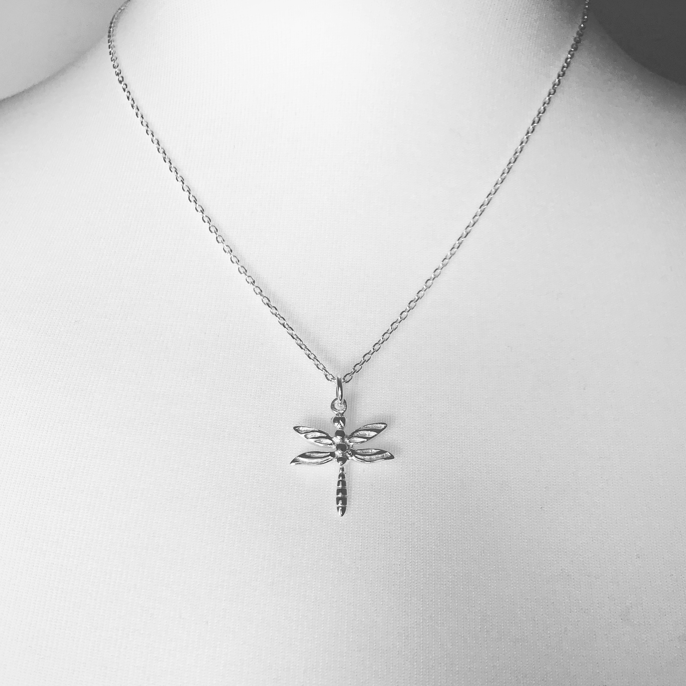 Sterling Silver Dragonfly Necklace. Available on 16" and 18" Sterling Silver chain