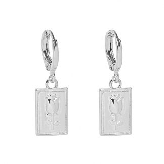 Rose Earrings Silver Plated. Also available in Gold Plate