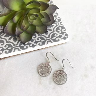 Sterling Silver Round Filigree Earrings