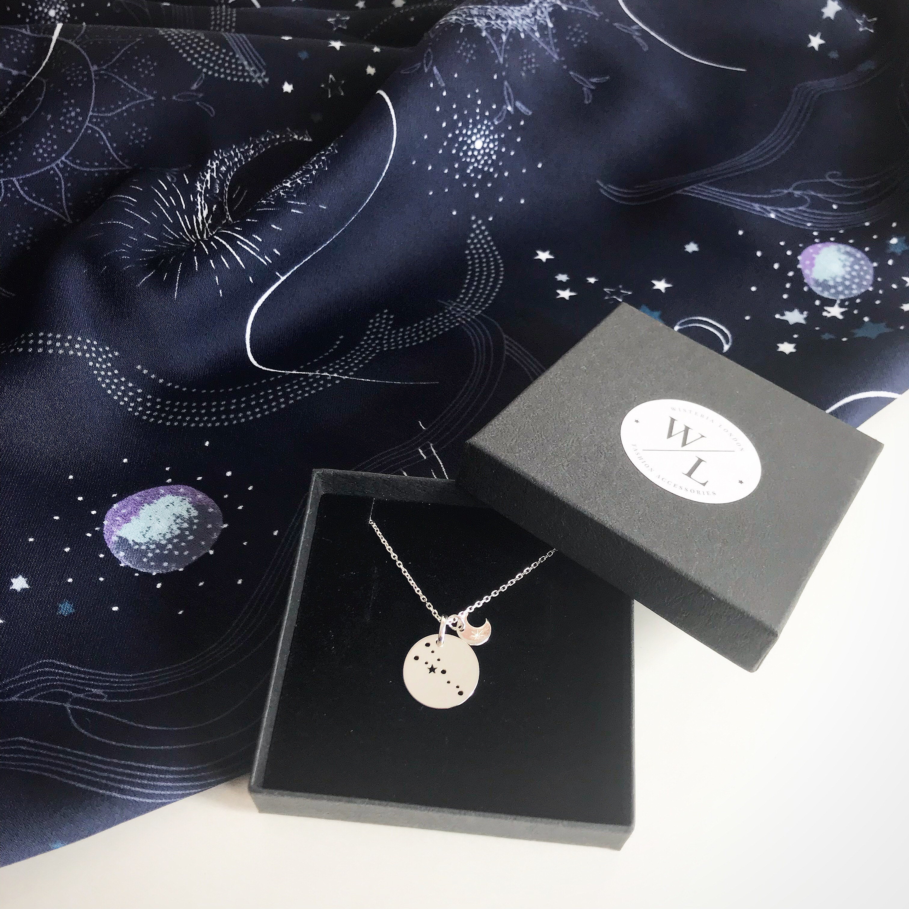 Sterling Silver Taurus Constellation Necklace