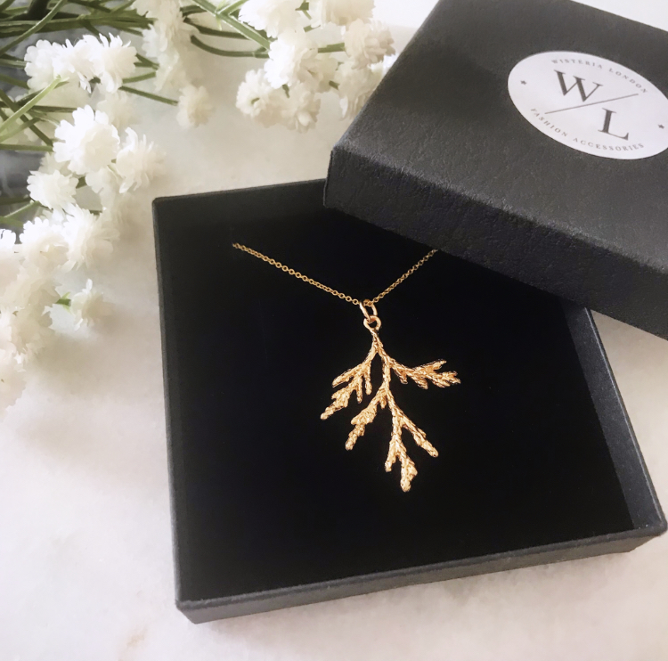 Aster Gold Frosted Branch Necklace