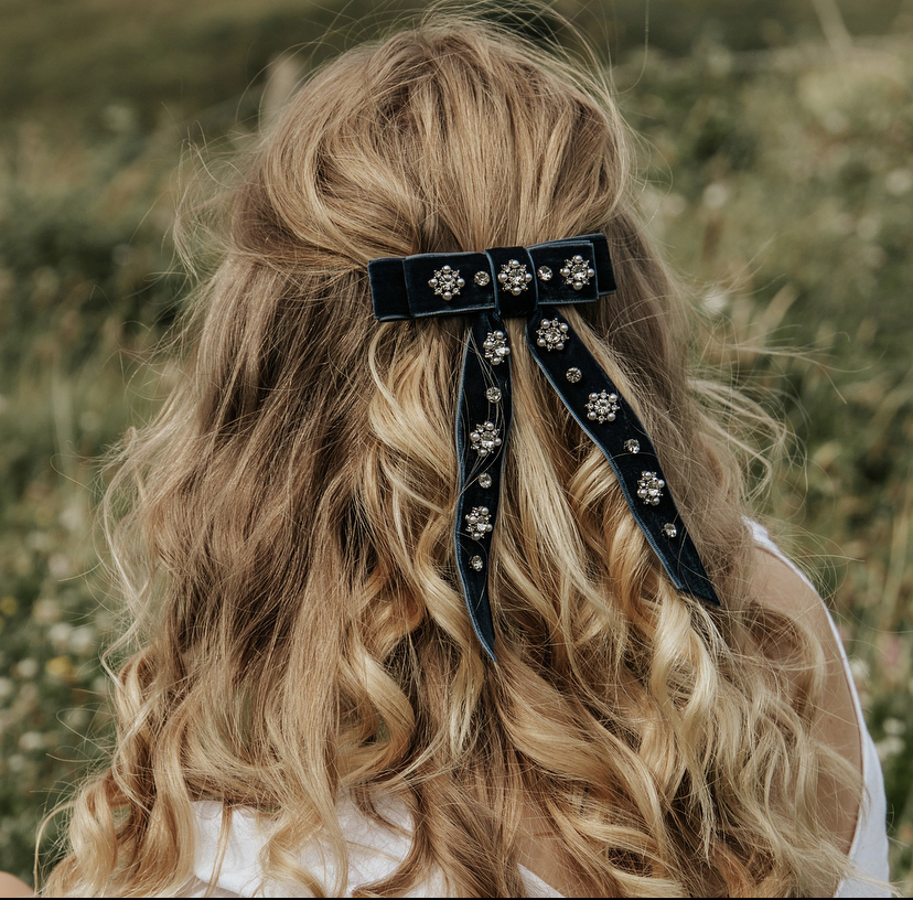 Embellished Bow Hair Clip