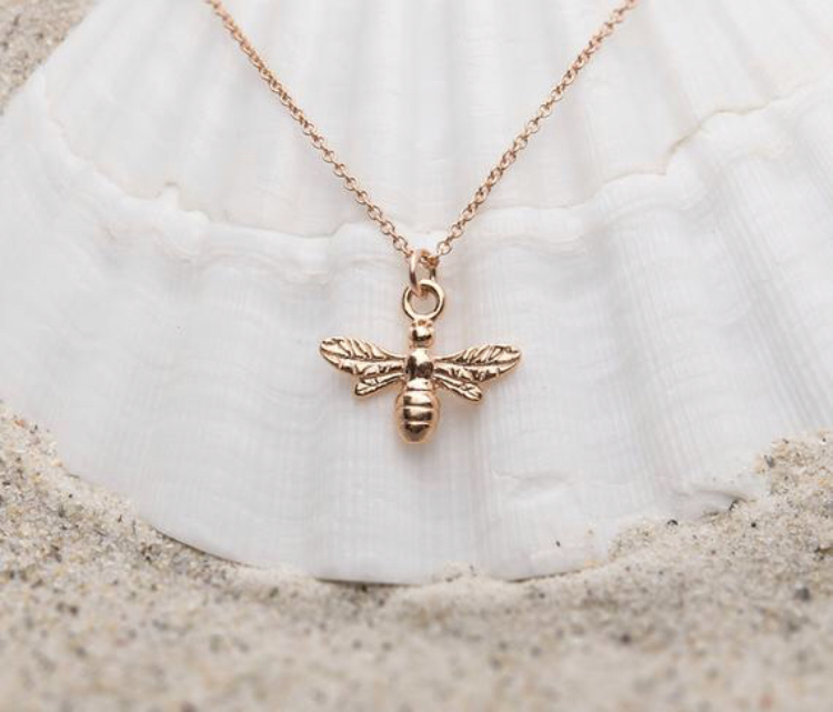 Gift Guide for the Inspiring Woman - Rose Gold Bee Necklace