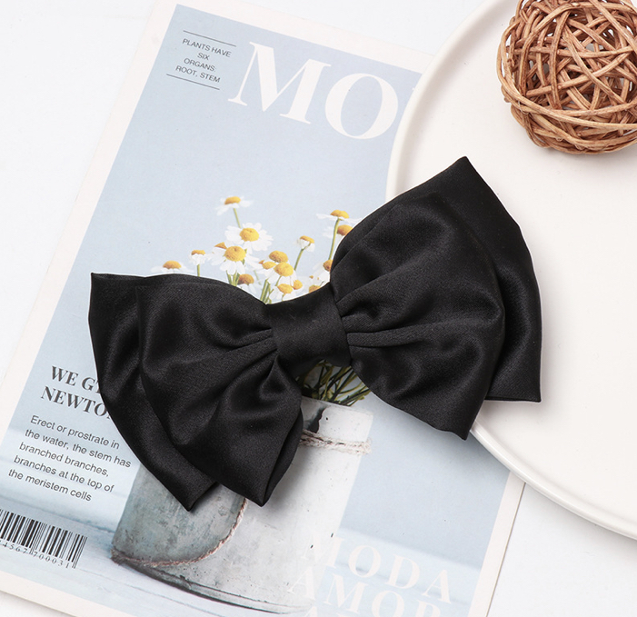 10 Hair Clips To Style Up Your Strands - Stella Black Satin Hair Bow