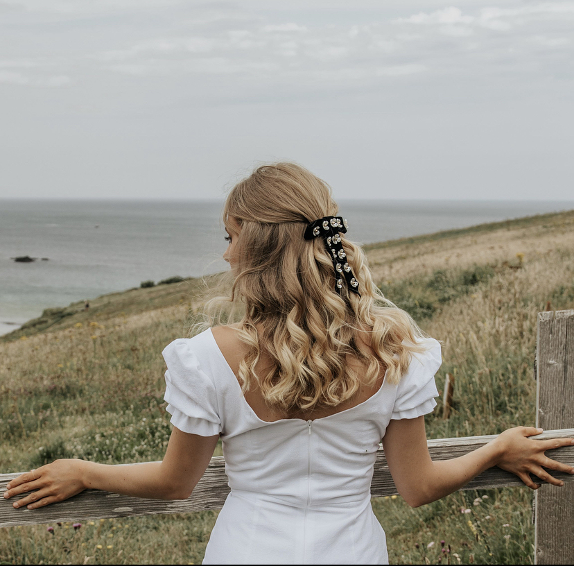 Camille Embellished Flower Bow Hair Clip