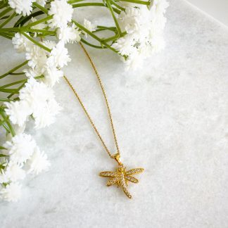 God Dragonfly CZ Necklace