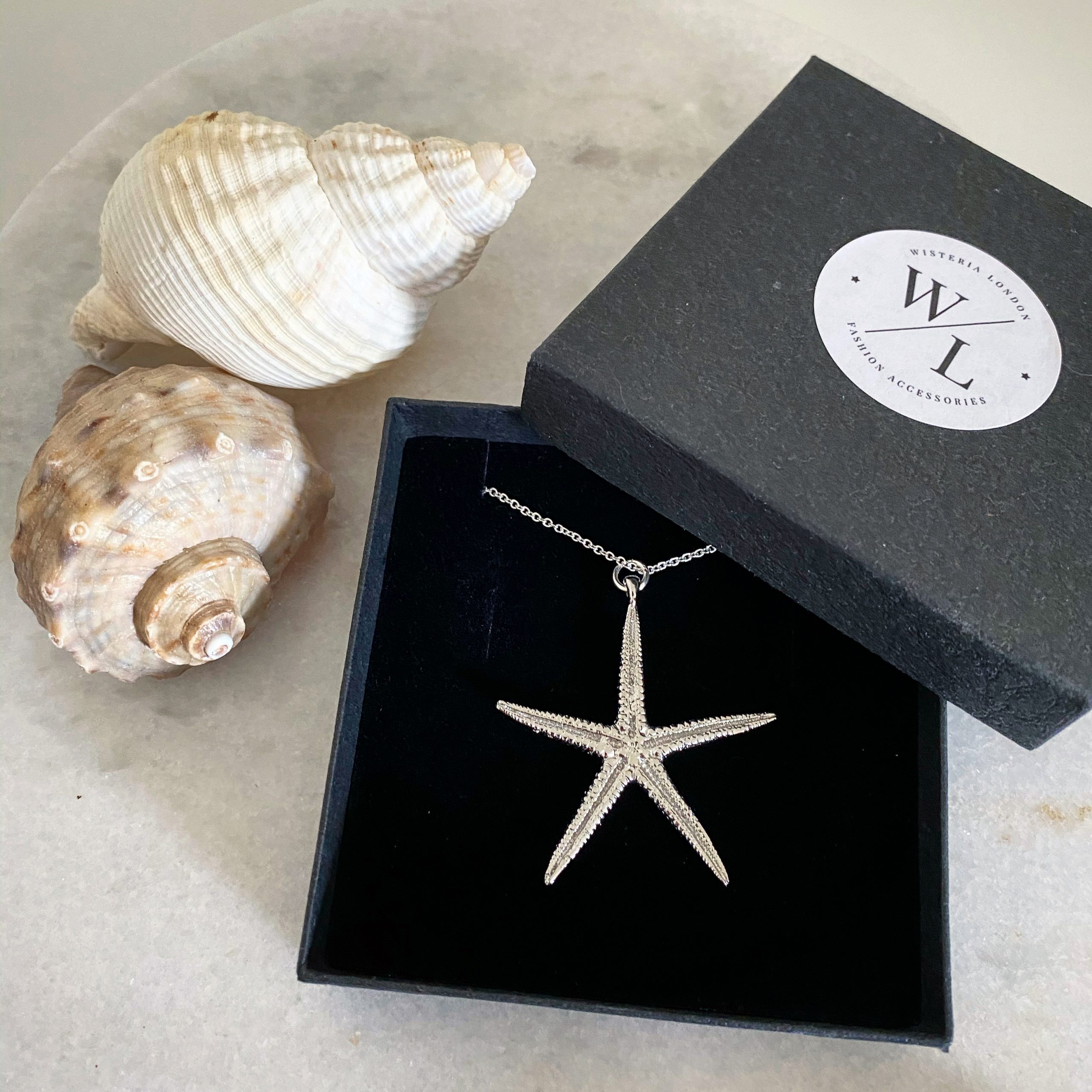 Fine silver starfish necklace – RosalindKay Jewellery
