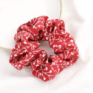 Bramble Red Floral Scrunchie