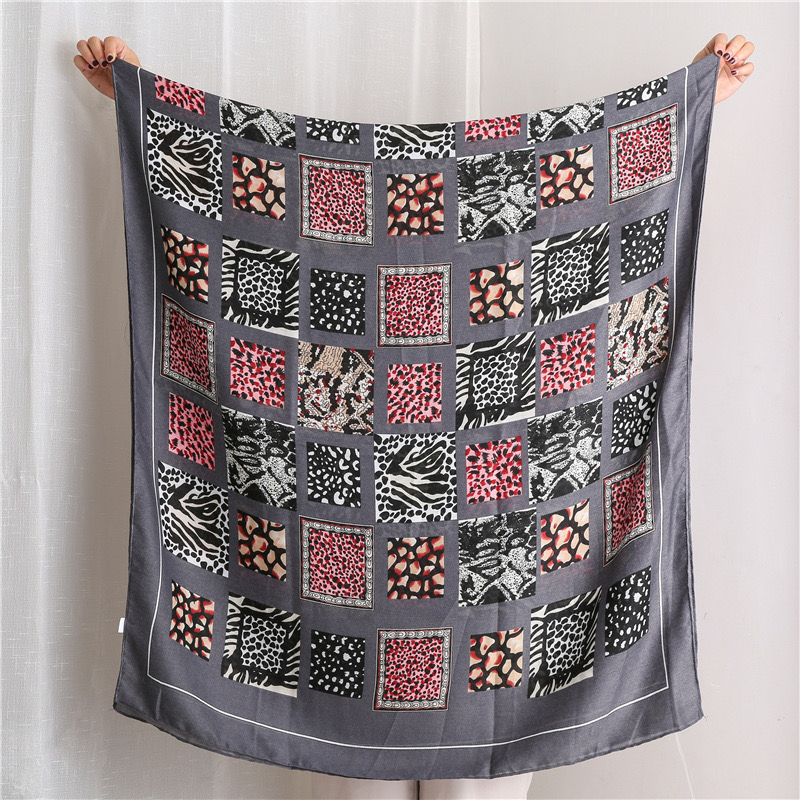 Zena Animal Print Scarf Grey