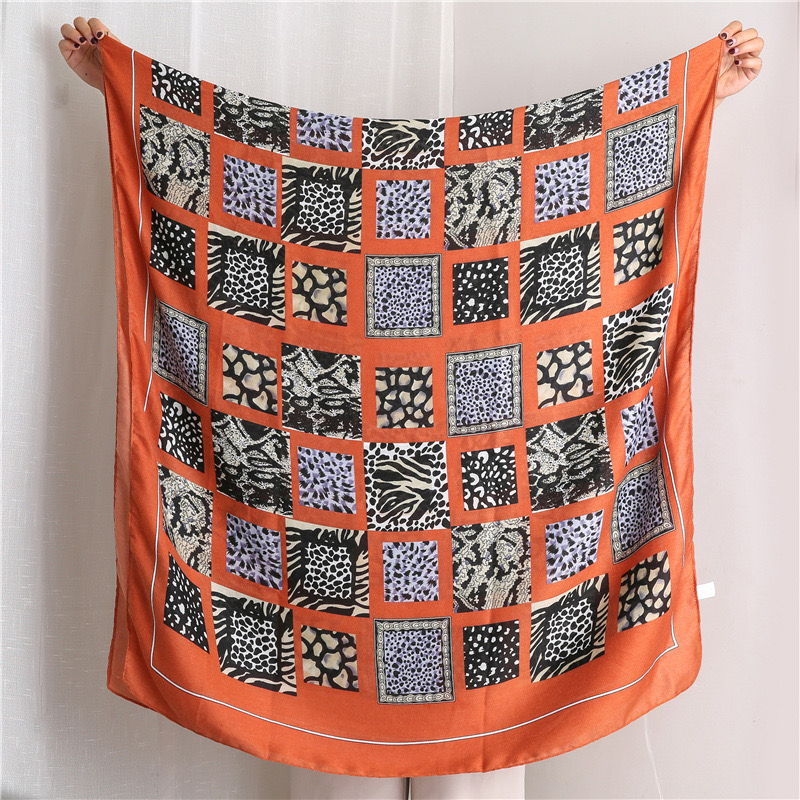 Zena Animal Print Scarf Orange