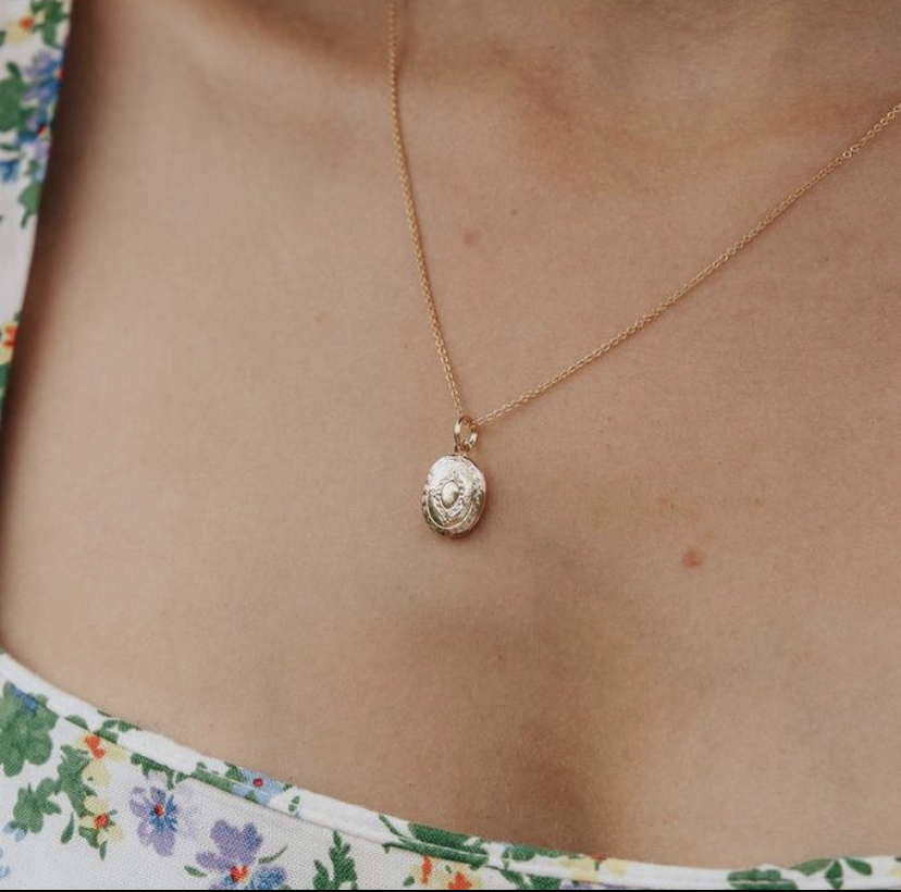 Tabitha Mini Gold Oval Locket