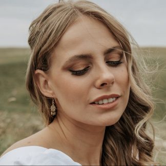 Dainty Gold Dreamcatcher Earrings