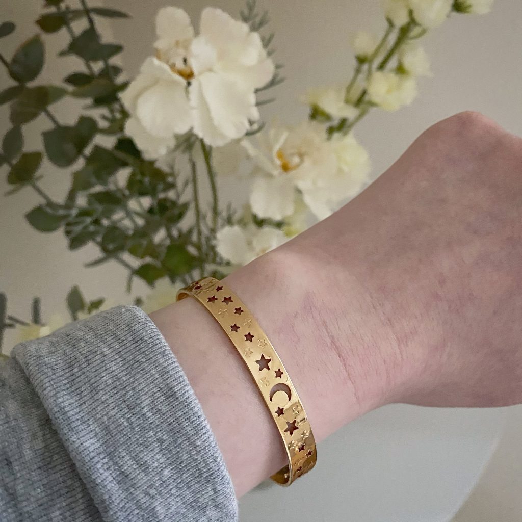 Moon and Star Gold Bangle
