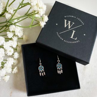 Dainty Silver Dreamcatcher Earrings
