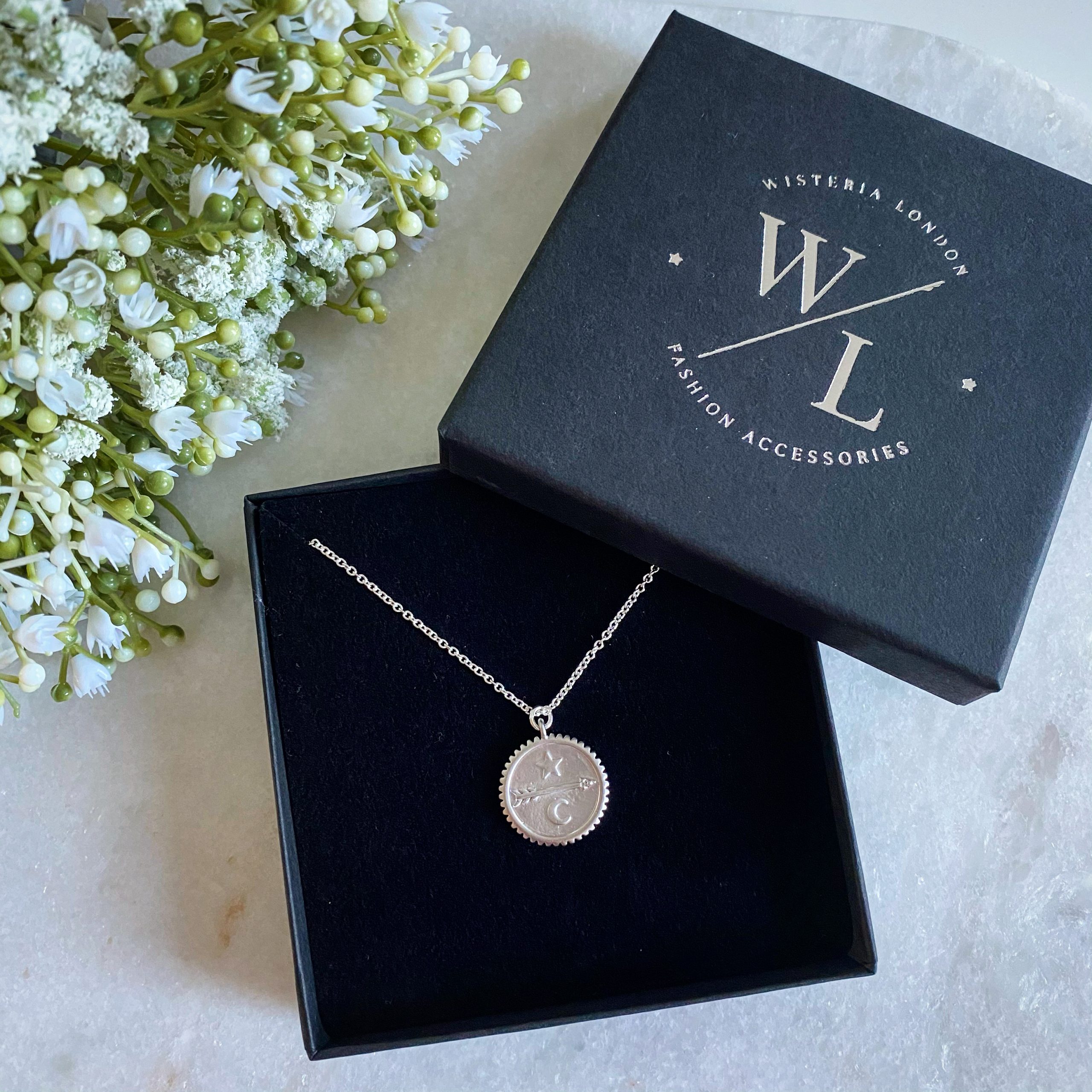 Silver Arrow Coin Necklace