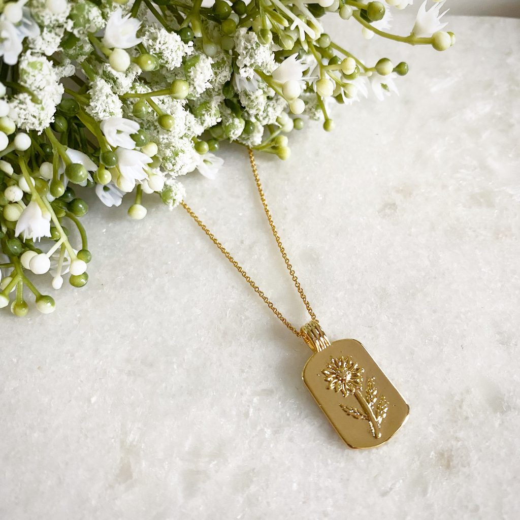 Gold Sunflower Necklace