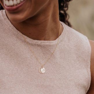 Este Gold Moon and Star Necklace