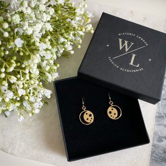 Este Gold Moon and Star Earrings