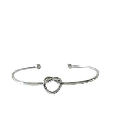 Silver Knot Bangle - Bracelets and Bangles - Wisteria London