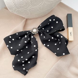 Bryony Black Spotty Hair Bow