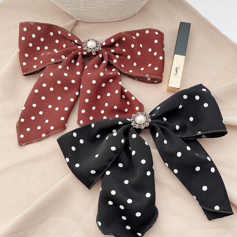 Bryony Black Spotty Hair Bow