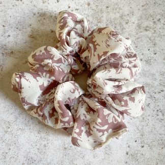 Pink Oversized Floral Scrunchie