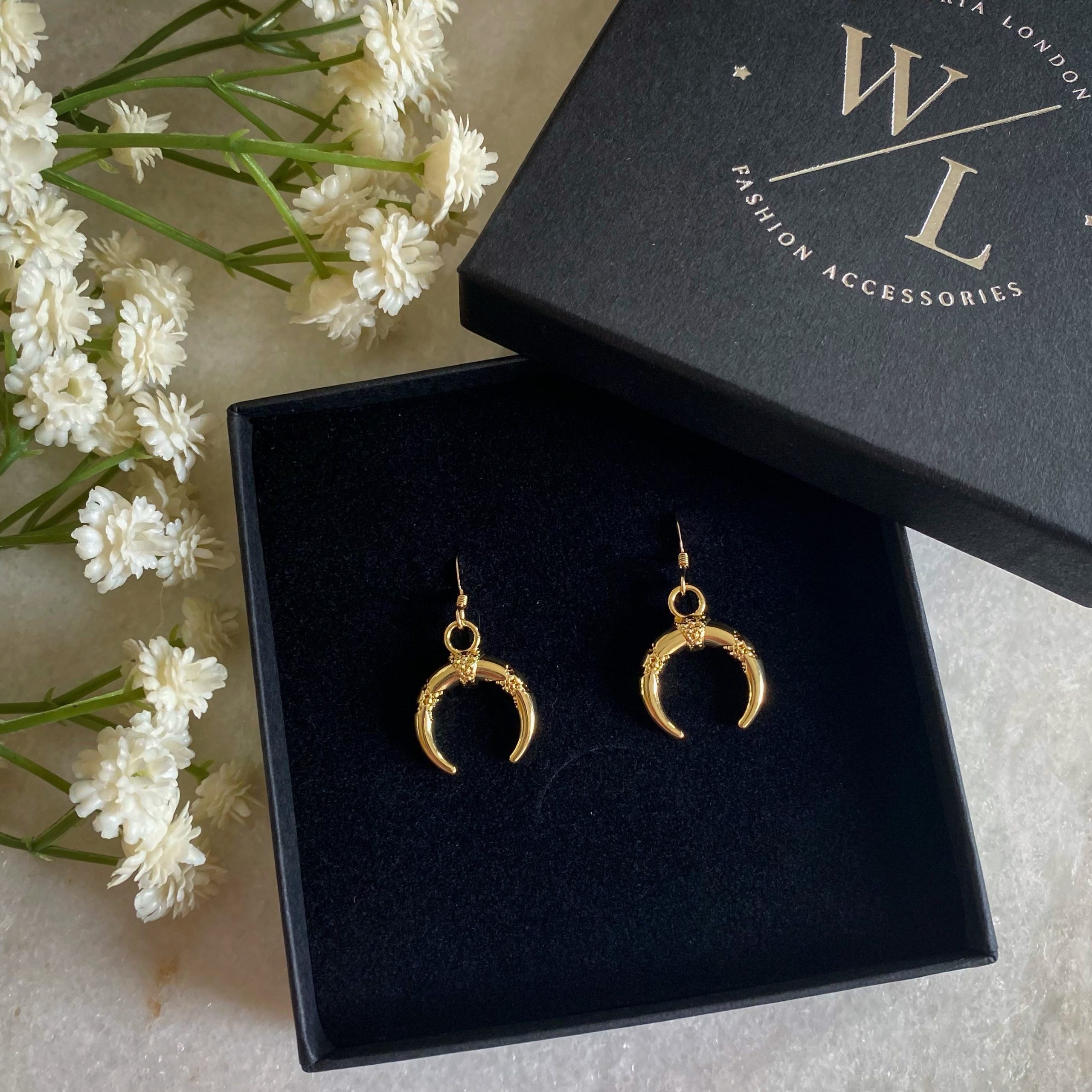 Gold Horn Earrings