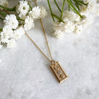 Selene Gold Moon and Star Necklace