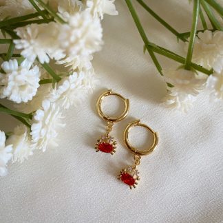 Crab Huggie Hoop Earrings