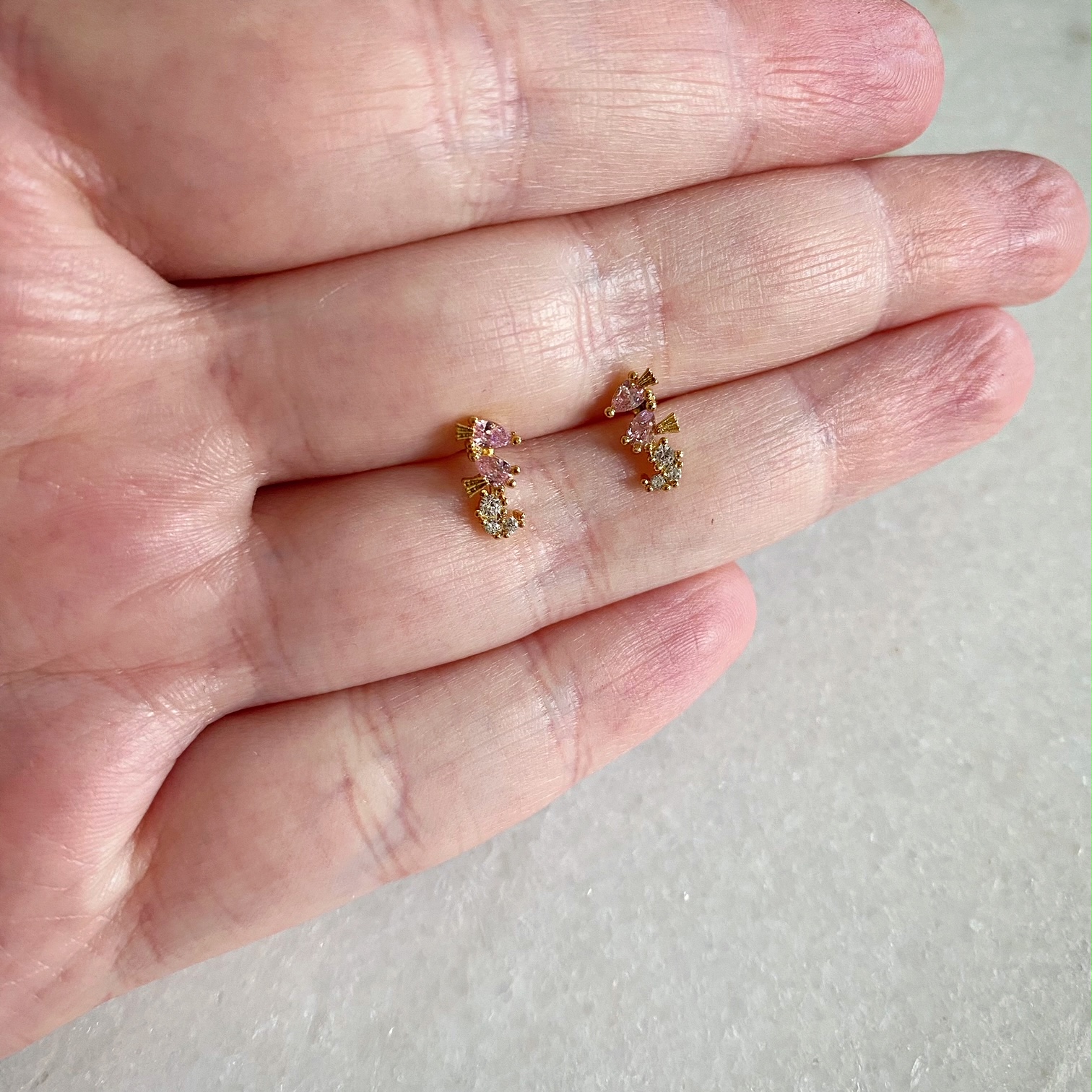 Dainty Seahorse Stud Earrings