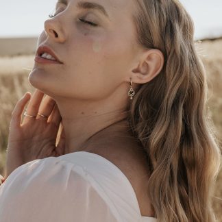 Orion Planet and Star Huggie Hoop Earrings