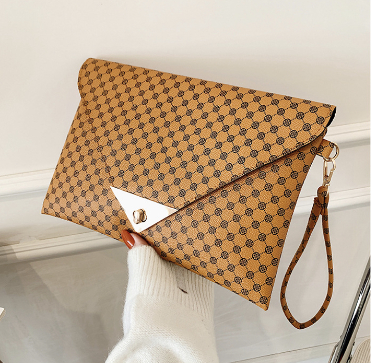 Tori Light Brown Clutch Bag