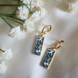 Tide Gold Enamel Huggie Hoop Earrings