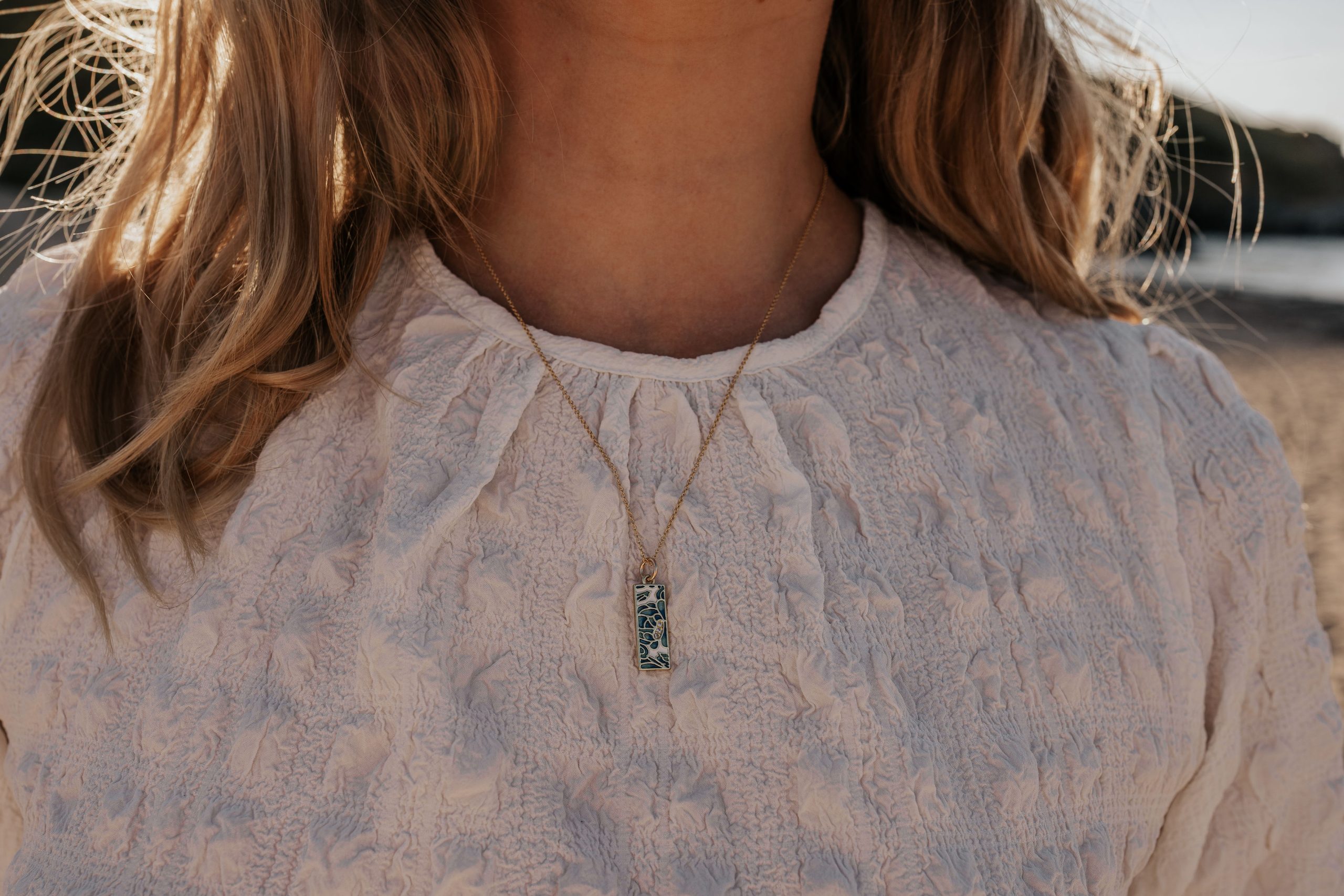 Tide Gold Enamel Necklace