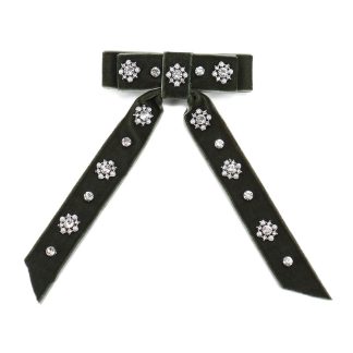 Amalie Green Embellished Hair Bow Clip