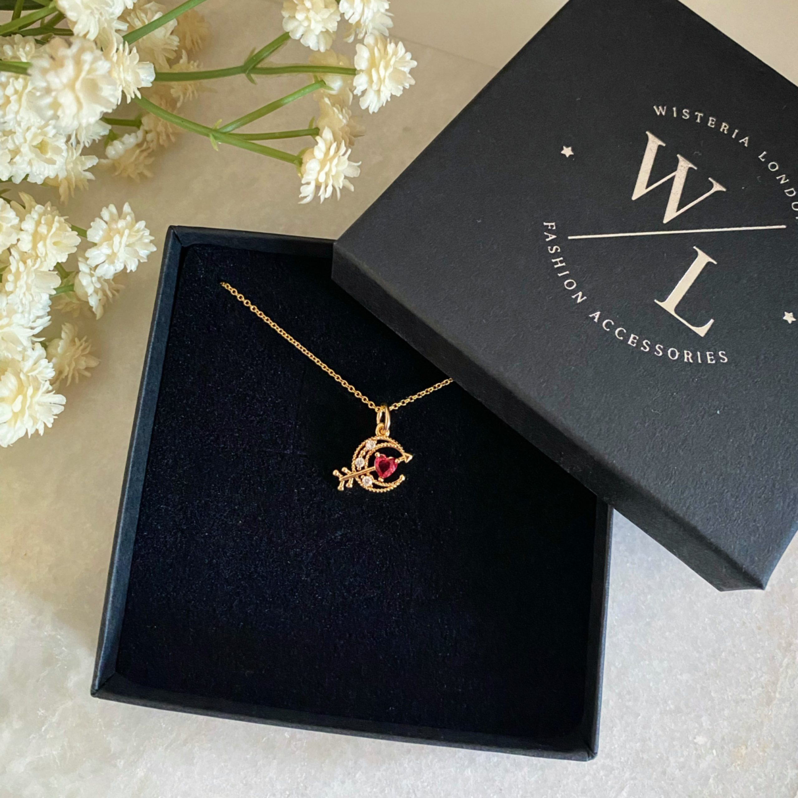 Cupids Arrow and Heart Necklace