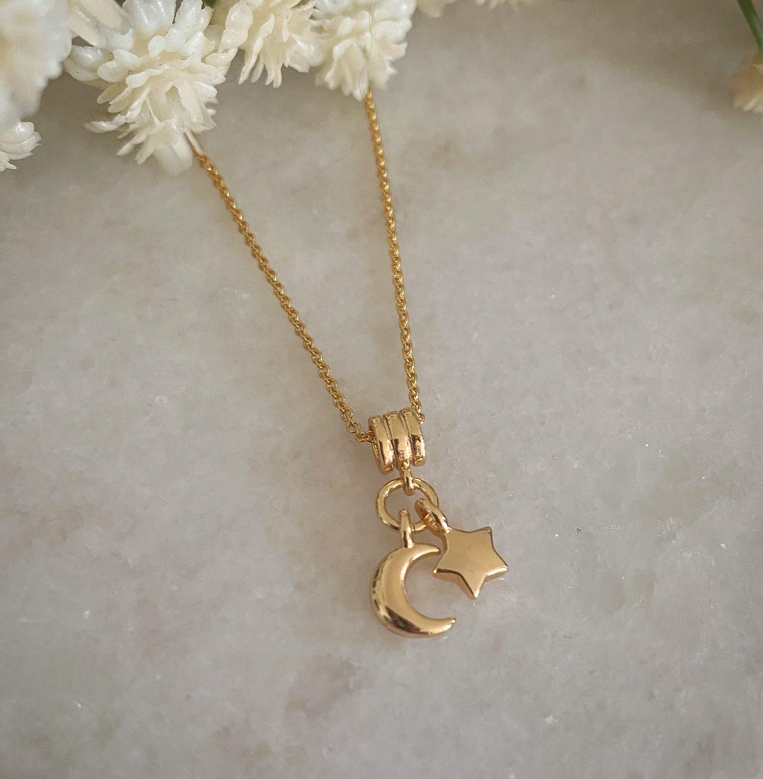 Nova Gold Moon and Star Necklace