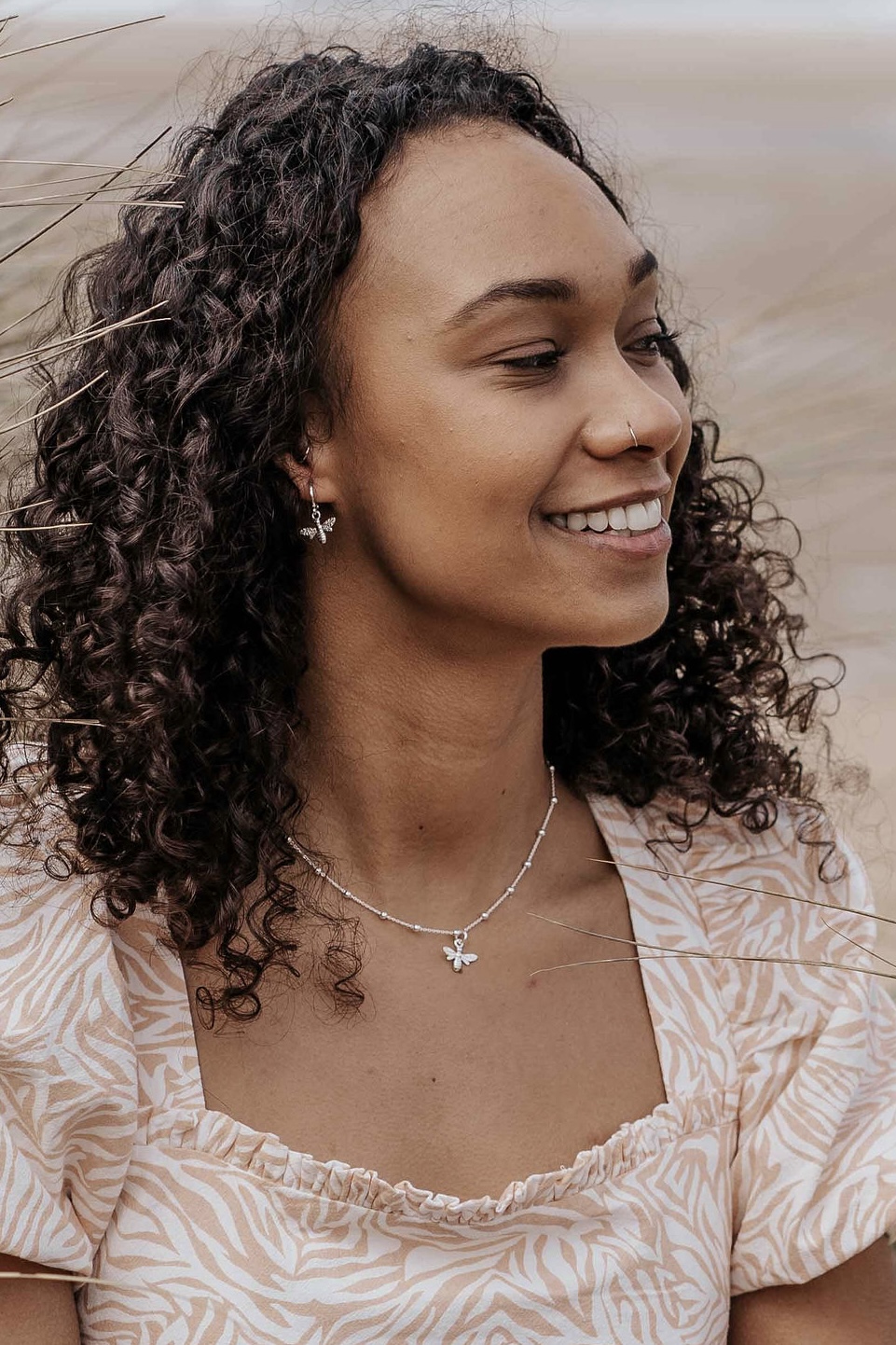 Sterling Silver Bee Huggie Hoop Earrings