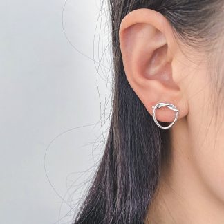 Lovers Knot Silver Stud Earrings