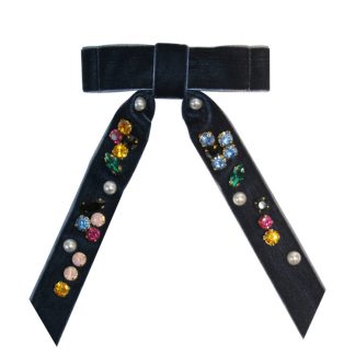Alexa Blue Embellished Bow Hair Clip