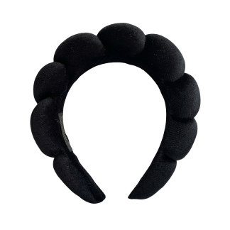 Claudette Black Cloud Headband in plush soft velvet