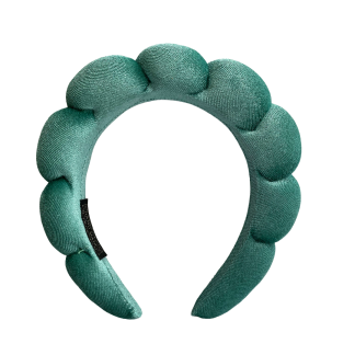 Claudette Mint Green Headband in plush soft velvet