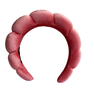 Claudette Watermelon Pink Cloud Headband in plush soft velvet