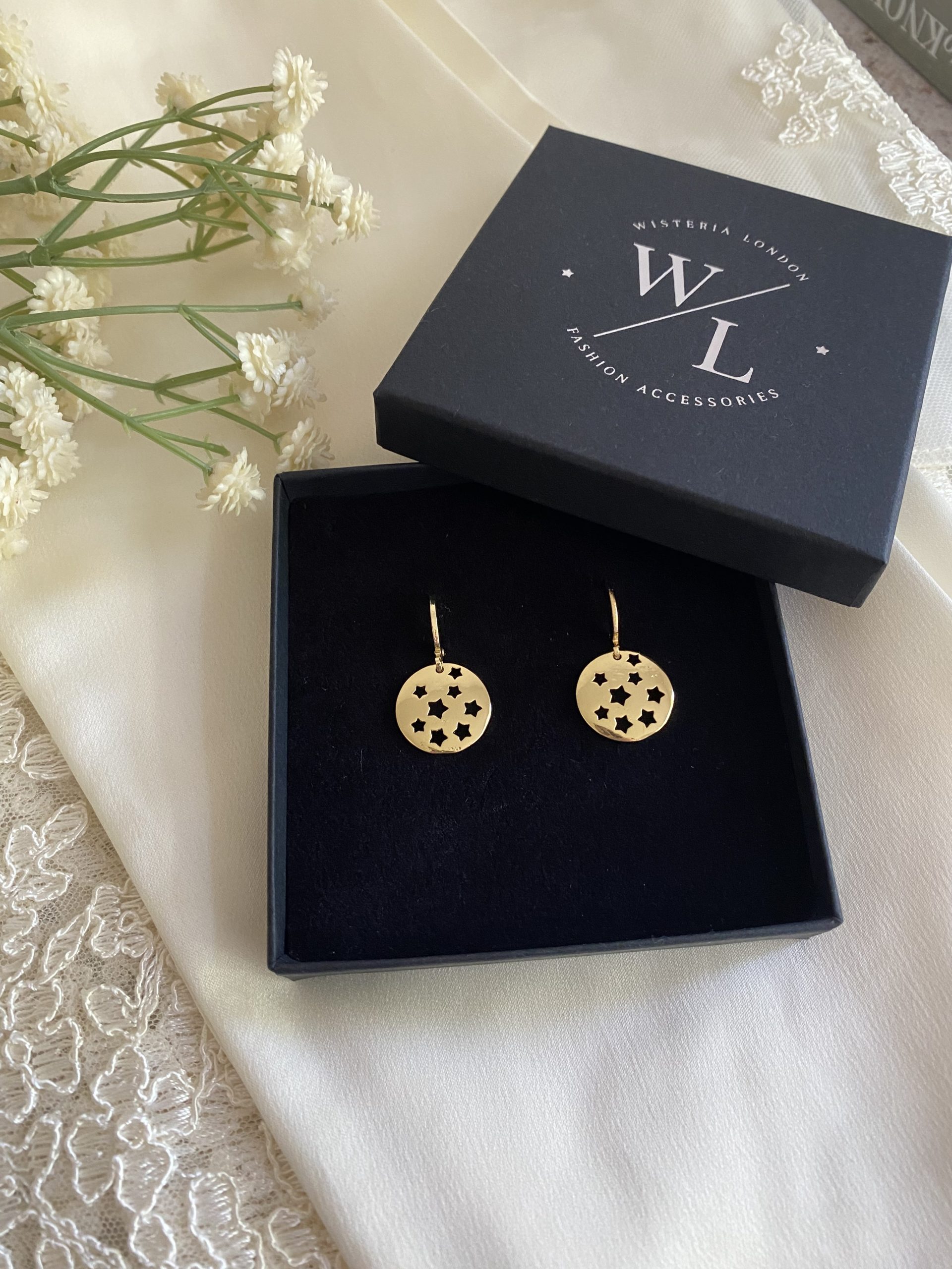 Halcyon Gold Star Huggie Hoop Earrings