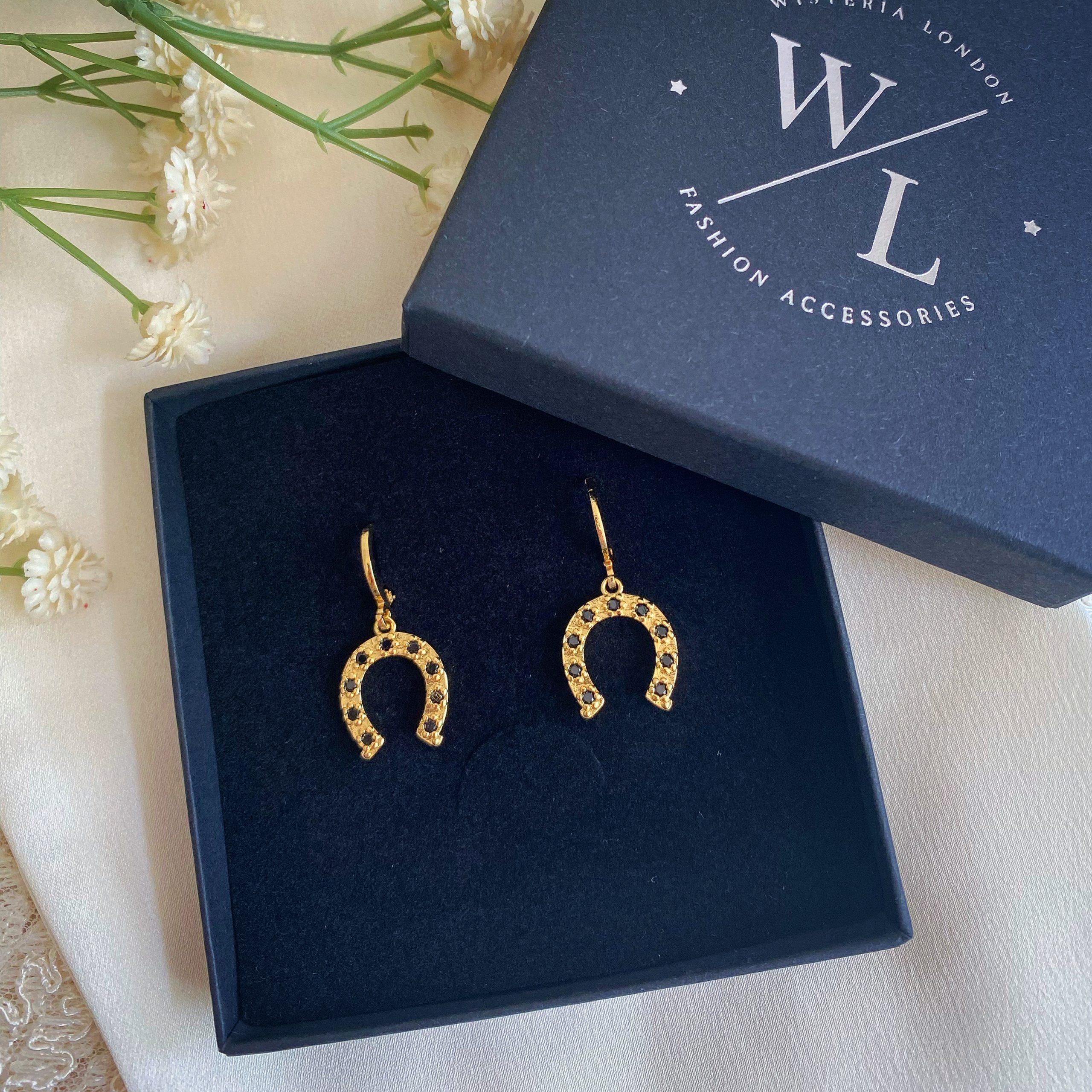 Horseshoe Huggie Hoop Earrings