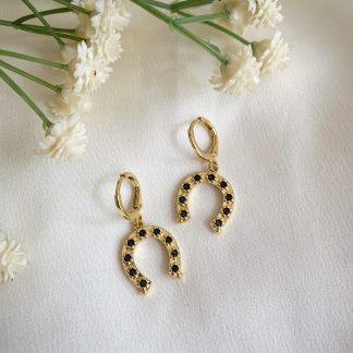 Horseshoe Huggie Hoop Earrings