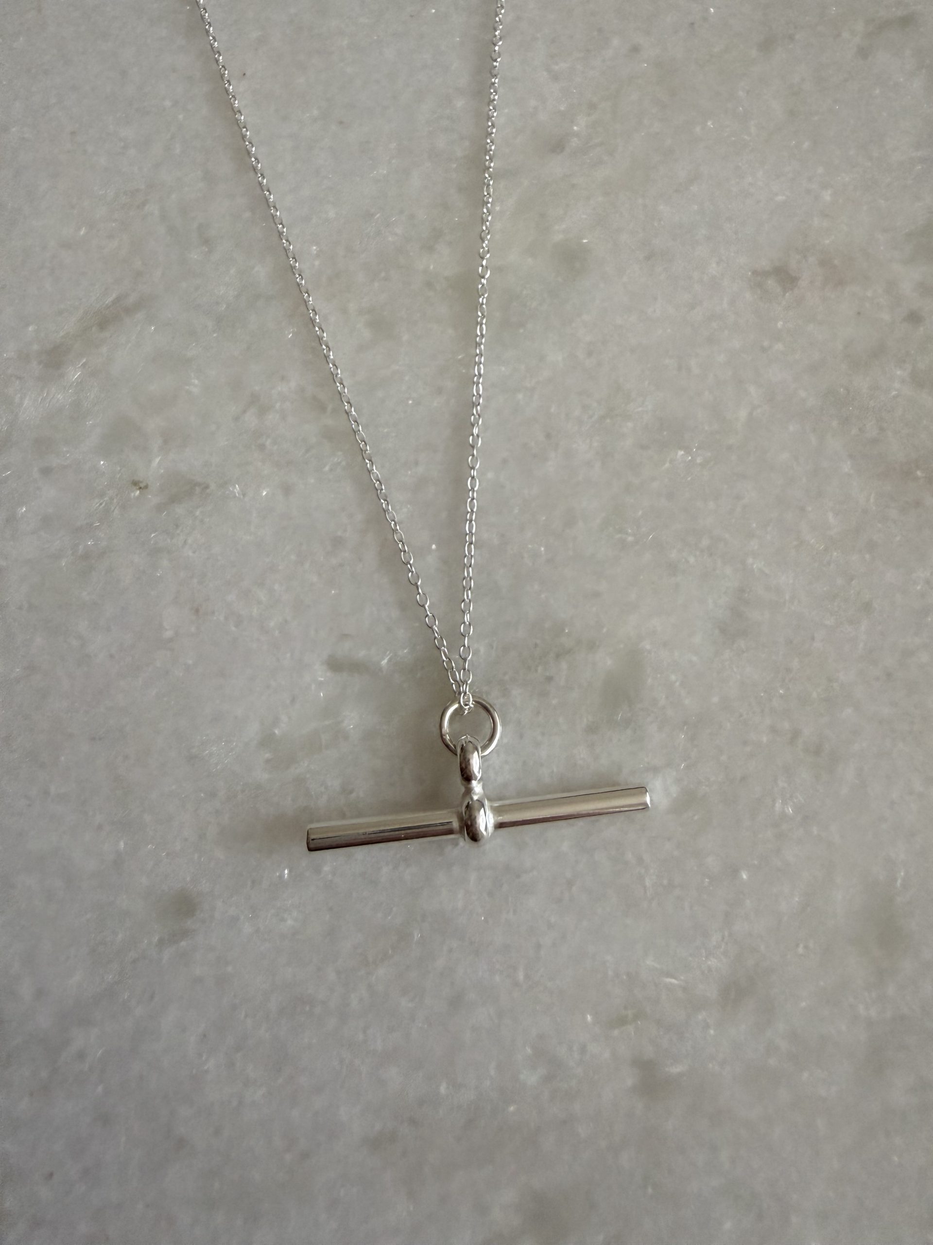 Sterling Silver T-Bar Necklace