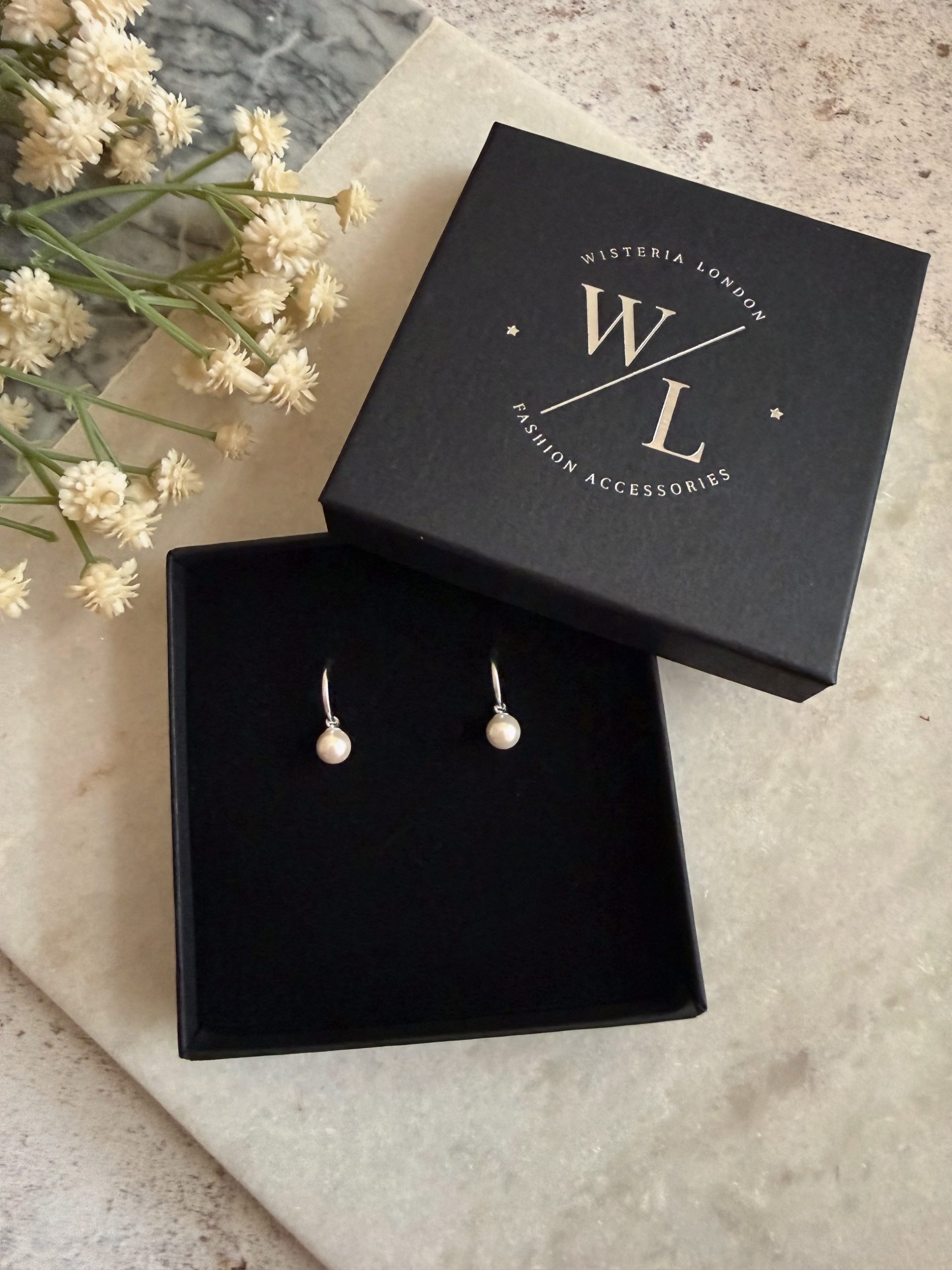 Freshwater Pearl Sterling Silver Hoop Earrings